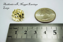 Load image into Gallery viewer, 10K Soild Yellow Gold Nugget Round Diamond Cut Stud Earrings for Men Women

