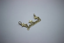 Load image into Gallery viewer, 14K Solid Yellow Gold Personalized Custom Handmade Name Pendant Charm with Stars
