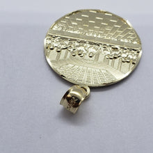 Load image into Gallery viewer, 10K Yellow Solid Gold Round Last Supper Diamond Cut Pendant Charm 3 sizes
