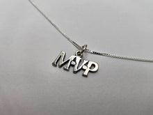 Load image into Gallery viewer, 925 Sterling Silver MVP Word Necklace with 18 Inch Long Box Chain
