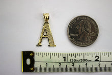 Load image into Gallery viewer, 10K Yellow Gold Initial A - Z Alphabet D/C Pendant Charm &amp; Hollow Rope chain

