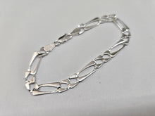 Load image into Gallery viewer, 925 Sterling Silver Figaro Flat Link Bracelet 6mm Chain Loster 7" to 7.5" Long
