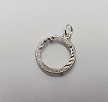 Load image into Gallery viewer, 925 Sterling Silver Rope Edge 3 Cent Piece Coin Bezel 14mm Prong Back
