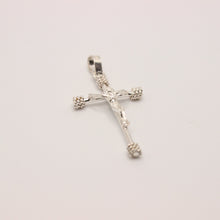 Load image into Gallery viewer, 925 Sterling Silver Dainty Stick Crucifix Cross Pendant with Rope Textured Edges
