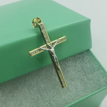 Load image into Gallery viewer, 10K Yellow Gold Cross Pendant with/out White Gold Jesus 4 Sizes
