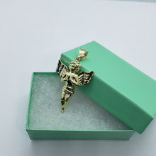 Load image into Gallery viewer, Authentic 10K Yellow Gold Praying Angel Pendant Charm Diamond Cut 3 Sizes S/M/L

