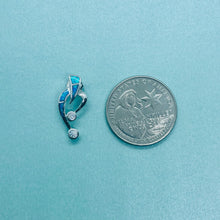 Load image into Gallery viewer, Sterling Silver Synthetic Opal Heart Earrings With 2 Round Stones
