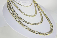 Load image into Gallery viewer, 14K Real Yellow Gold Figaro Hollow Chain Necklace Bracelet 2mm-7.5mm/7"-30"
