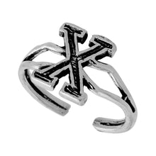 Load image into Gallery viewer, 925 Sterling Silver Initial Letter Alphabet Adjustable Size Baby Toe Ring
