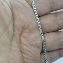 Load image into Gallery viewer, 925 Sterling Silver Curb Cuban Link Chain Necklaces Men Women 2.1mm Size 16"~30"
