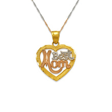 Load image into Gallery viewer, 14k Yellow Gold Mom Heart Pendant Charm Mother's Day Gift for Her Various Design
