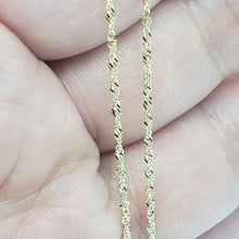 Load image into Gallery viewer, 10K Solid Yellow Gold Singapore Chain Necklace for Women Girl 1 mm 16"~24"
