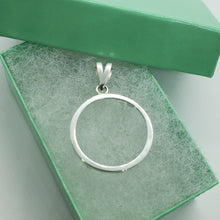 Load image into Gallery viewer, Sterling Silver Nickel Bezel 22 mm Coins Prong Back Square Edge 5 Cent No Coin
