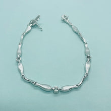Load image into Gallery viewer, Sterling Silver Synthetic Opal Christian Fish Bracelet with &amp; CZ stone Hand
