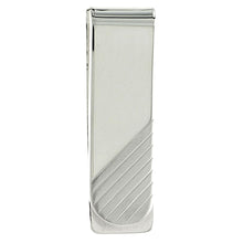 Load image into Gallery viewer, Sterling Silver Money Clip Diagonal Stripes for Men Made in Italy 5/8 X 2 inch
