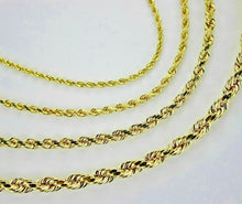 Load image into Gallery viewer, Authentic 10K Yellow Gold Hollow D/C Rope Chain Necklace Men 5.5mm-8mm 20"~30"
