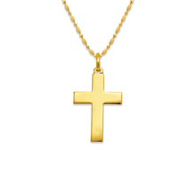 Load image into Gallery viewer, 14K Yellow White Gold Cross Pendant Charm Men Women High Polished 4 Various Size
