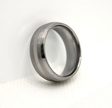 Load image into Gallery viewer, Tungsten Carbide Domed Double Etched Stripes Beveled Edge Wedding Band Ring 8mm
