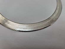 Load image into Gallery viewer, 925 Sterling Silver Thick Beveled Edges Herringbone Chain Necklace 10mm 7"-30"

