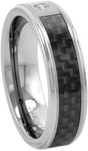 Load image into Gallery viewer, 6mm 8mm Tungsten Diamond Wedding Ring for Him Her Comfort fit Sizes 4 to 13
