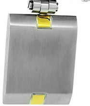 Load image into Gallery viewer, Stainless Steel Keychain Key Ring Square Tag Gold Tone Accent 1 1/2 inch
