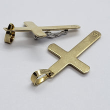 Load image into Gallery viewer, Authentic 14K Yellow Lined Gold Cross Pendant with/out White Gold Jesus 2 Style
