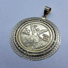 Load image into Gallery viewer, 14K Solid Yellow Gold Centenario Pendant with Bezel Mexican 50 Pesos 2 Sizes
