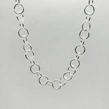 Load image into Gallery viewer, 925 Sterling Silver Circle Link Cable Chain Necklace 6.9mm Nickel Free 16"~24"

