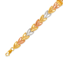 Load image into Gallery viewer, 14K Tri Color Gold 15 Anos Quinceanera Diamond Cut Faceted ID Bracelet 6mm/12mm

