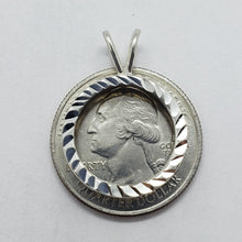 Load image into Gallery viewer, Sterling Silver Dime Bezel 18mm Coin Frame Bezel Pendant Diamond Cut Finish Dime
