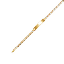 Load image into Gallery viewer, 14K Tri Color Gold Kids Love Heart ID Bracelet 6mm/4mm 6" Engraving Available
