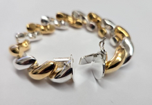 Load image into Gallery viewer, 925 Sterling Silver Two Tone Gold-Plated San Marco Necklace Bracelet 14mm 7"-18"

