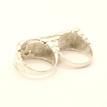 Load image into Gallery viewer, 925 Sterling Silver Rectangular Two Finger Nugget Ring 5/8 Inch Wide, Sizes 8-13
