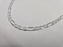 Load image into Gallery viewer, 925 Sterling Silver Beveled Edge Figarucci Link Chain Necklace 6.5mm 7" to 30"
