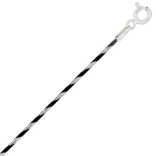 Load image into Gallery viewer, 925 Sterling Silver Black Rhodium Spiral Pattern Snake Chain 0.9mm 16" to 20"
