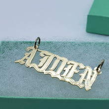 Load image into Gallery viewer, 10K Solid Yellow Gold Handmade Personalized Custom Name Pendant Old English
