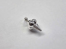 Load image into Gallery viewer, 925 Sterling Silver Hollow Ice Cream Cone Pendant 11/16 (18mm) Inch Tall
