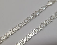 Load image into Gallery viewer, 925 Sterling Silver Solid Flat Byzantine Chain Necklace 7mm 7" to 24"
