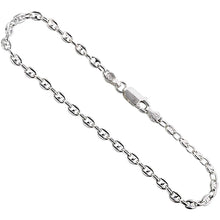 Load image into Gallery viewer, 925 Sterling Silver Puffed Anchor Chain Anklet 3.4mm, Fits 9" to 9.5" Ankles
