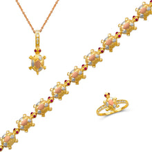 Load image into Gallery viewer, 14K Tricolor Gold Fancy Turtle Collection Set Pendant for Necklace Bracelet Ring
