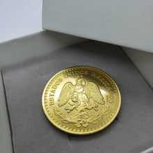 Load image into Gallery viewer, 10k Yellow Gold Eagle Mexico 50 Peso Coin 37.5mm Diameter for Coin Edge Bezel
