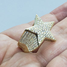 Load image into Gallery viewer, 10K Yellow Gold 20.5mm Big Star Shaped Ring Band for Men Size 9 -11
