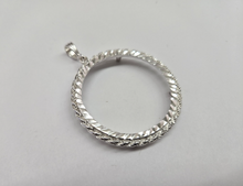 Load image into Gallery viewer, 925 Sterling Silver Rope Edge Prong Back Bezel for 47mm 2 oz Pancho Villa Coin
