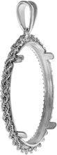 Load image into Gallery viewer, 925 Sterling Silver Half Dollar Bezel with Actual Rope Edge 30mm Coins 50 Cents
