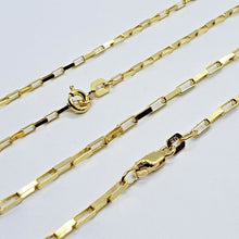 Load image into Gallery viewer, 14K Solid Yellow Gold Box Open Link Chain Necklace 1.5mm 2mm 16" 18" 20" 22" 24"
