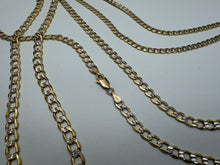 Load image into Gallery viewer, 10k Two Tone Yellow White Gold Hollow Cuban Link Chain 3.5mm-5.4mm / 16"-30"
