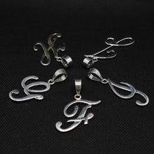 Load image into Gallery viewer, 925 Sterling Silver 26-Alphabet Large Fancy Cursive Script Initial Pendant
