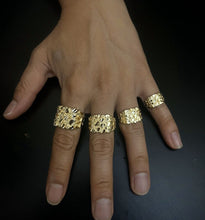 Load image into Gallery viewer, Authentic 14k Gold Nugget Ring Manly Small Medium Large Extra Large Sizes 6-13
