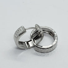 Load image into Gallery viewer, 14K Real Yellow White Gold Huggie Hoop Earrings Diamond Cut Round 13mm Men Women
