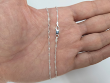 Load image into Gallery viewer, 925 Sterling Silver Twisted Singapore Chain Necklace Diamond Cut 1.7mm 16"-20"
